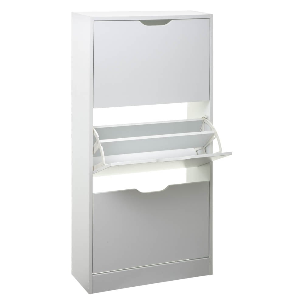 Sapateira branca com 3 gavetas