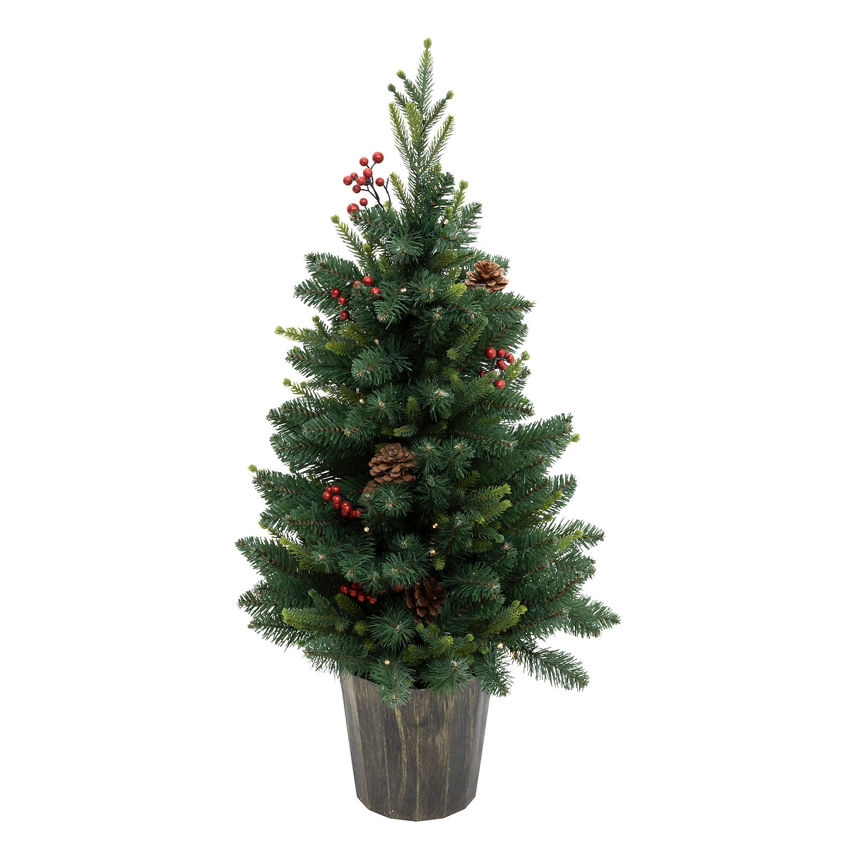 &Aacute;rvore de natal decorativa com LED branco quente 90cm