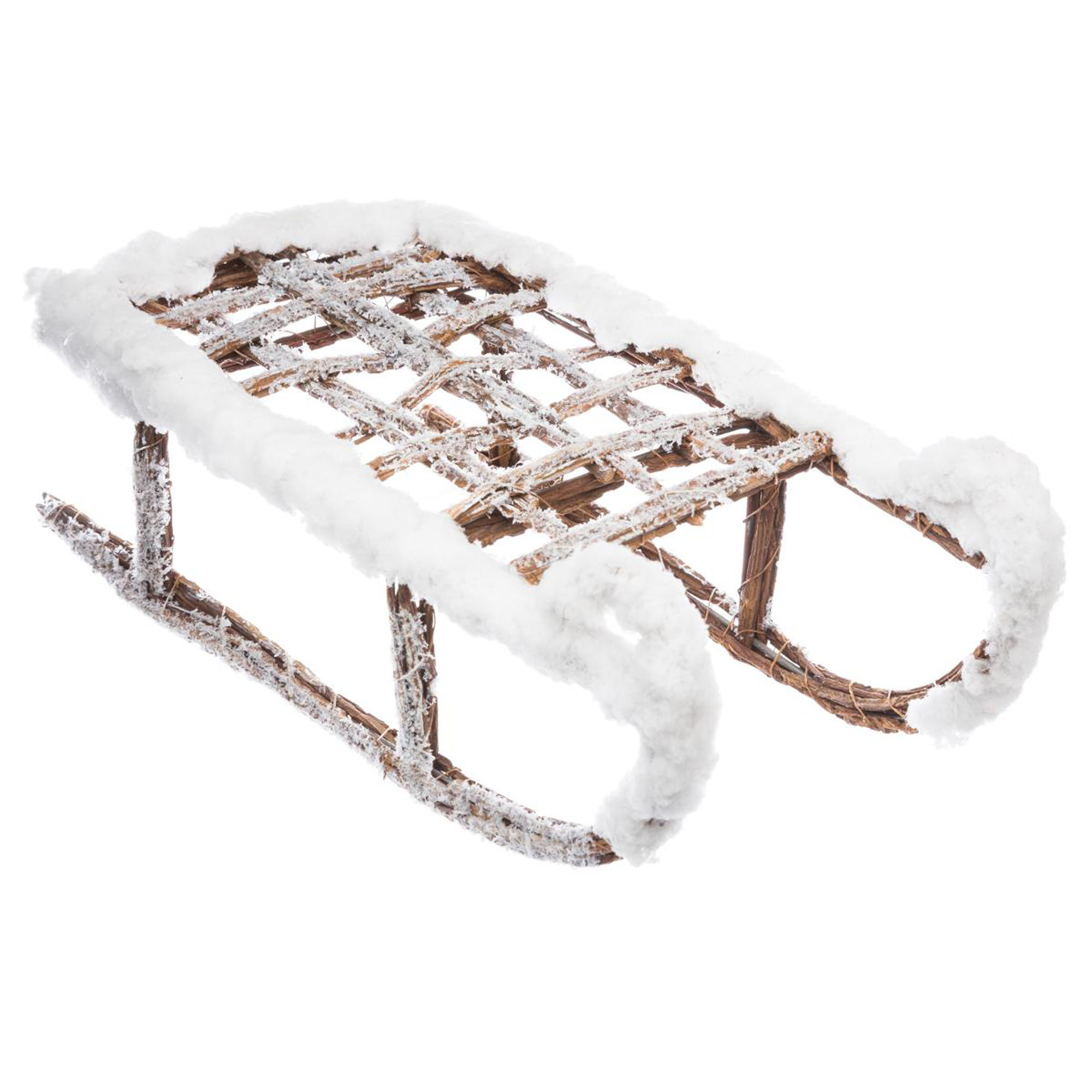 Tren&oacute; decorativo em madeira com neve