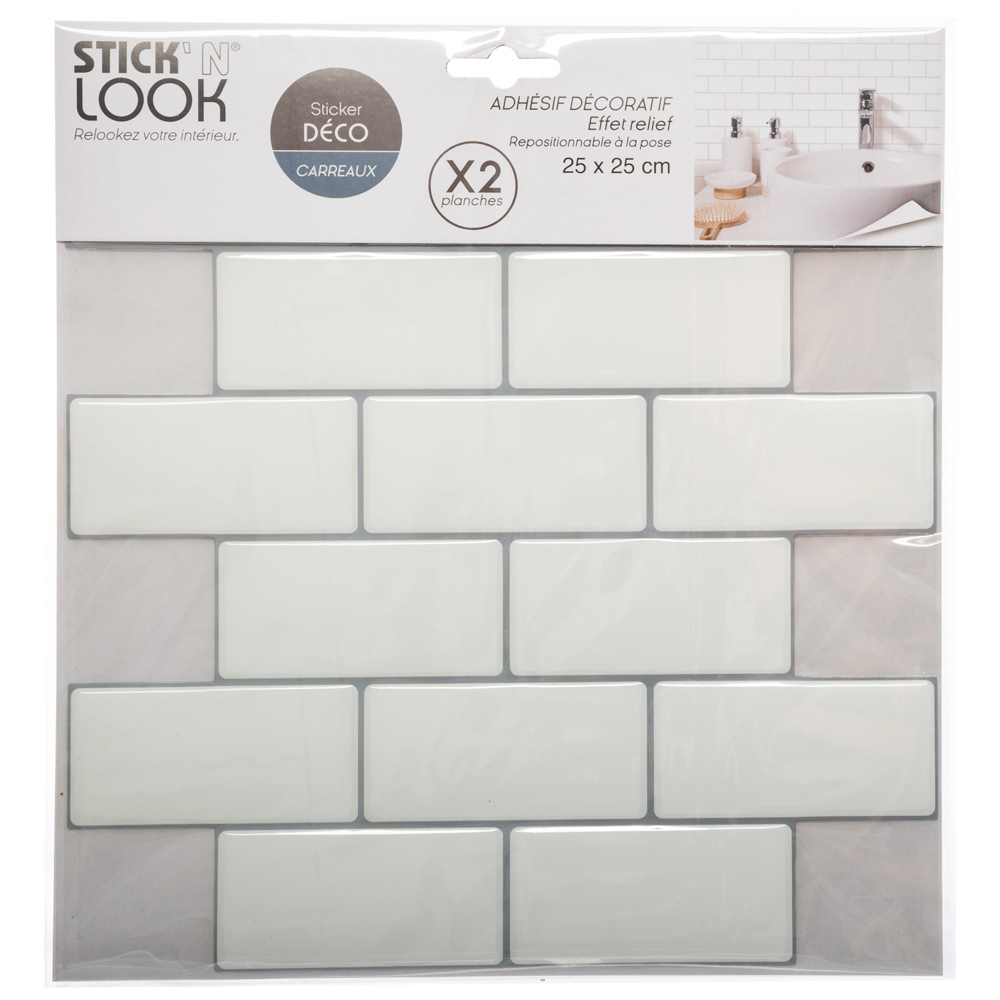 Sticker Decorativo Azulejo Mural Branco