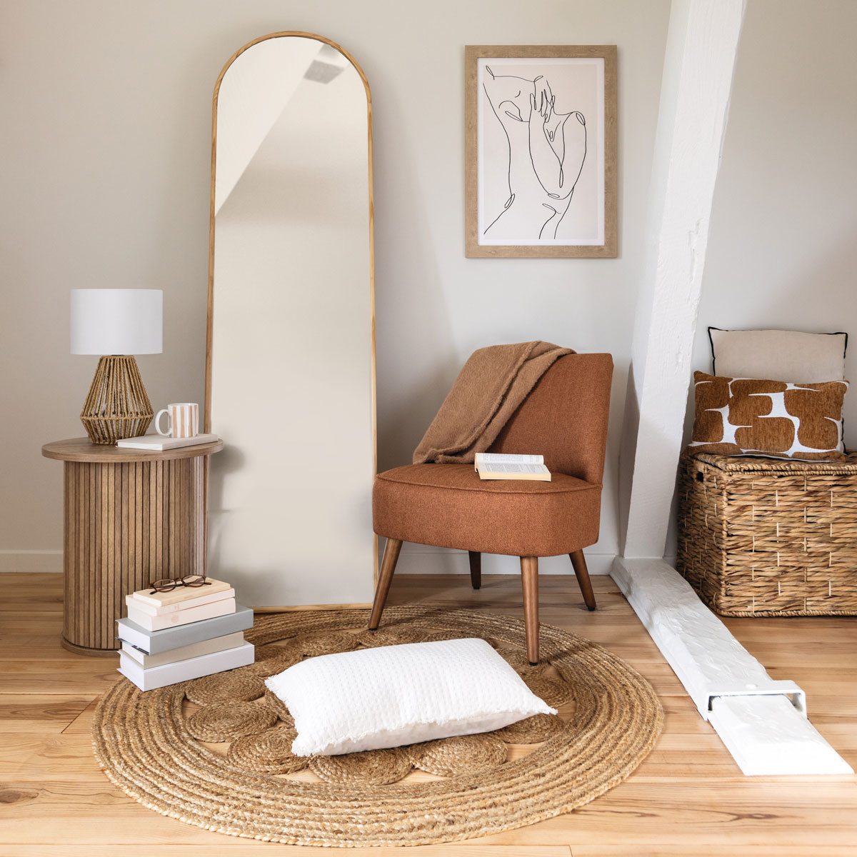 Poltrona GARY terracota de tecido