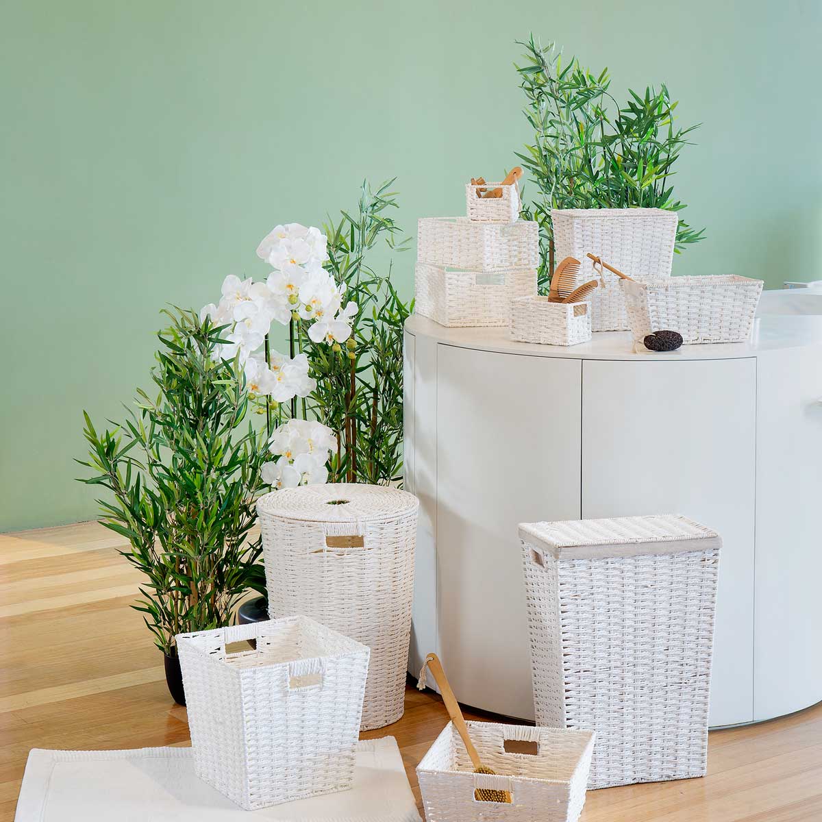 Cesto de arruma&ccedil;&atilde;o COSTA branco 15x31cm