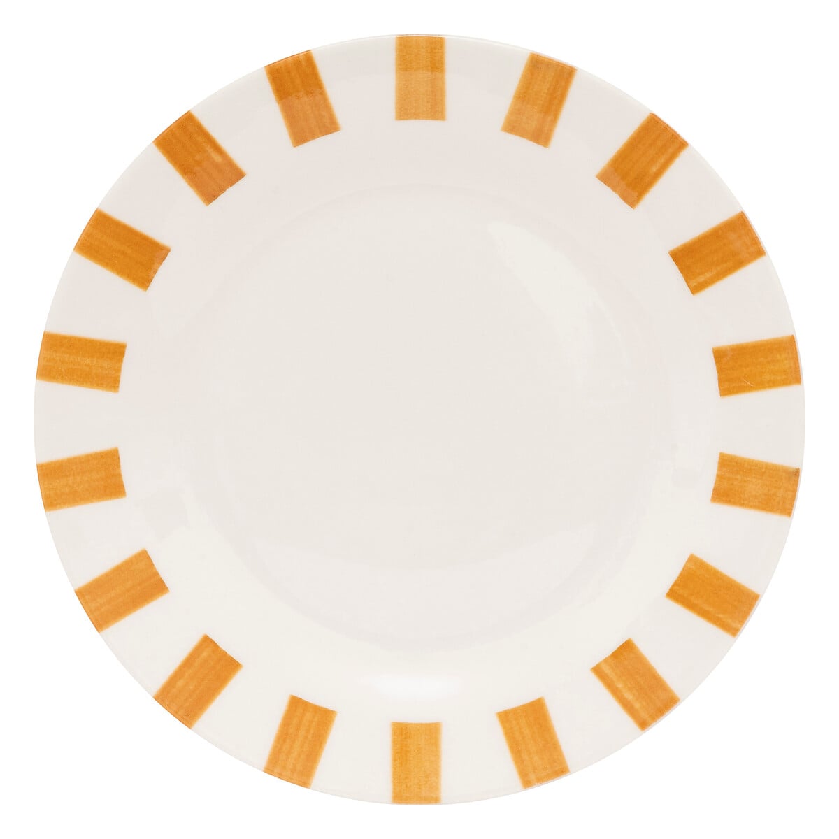 Prato sobremesa CHERI amarelo em porcelana 19cm