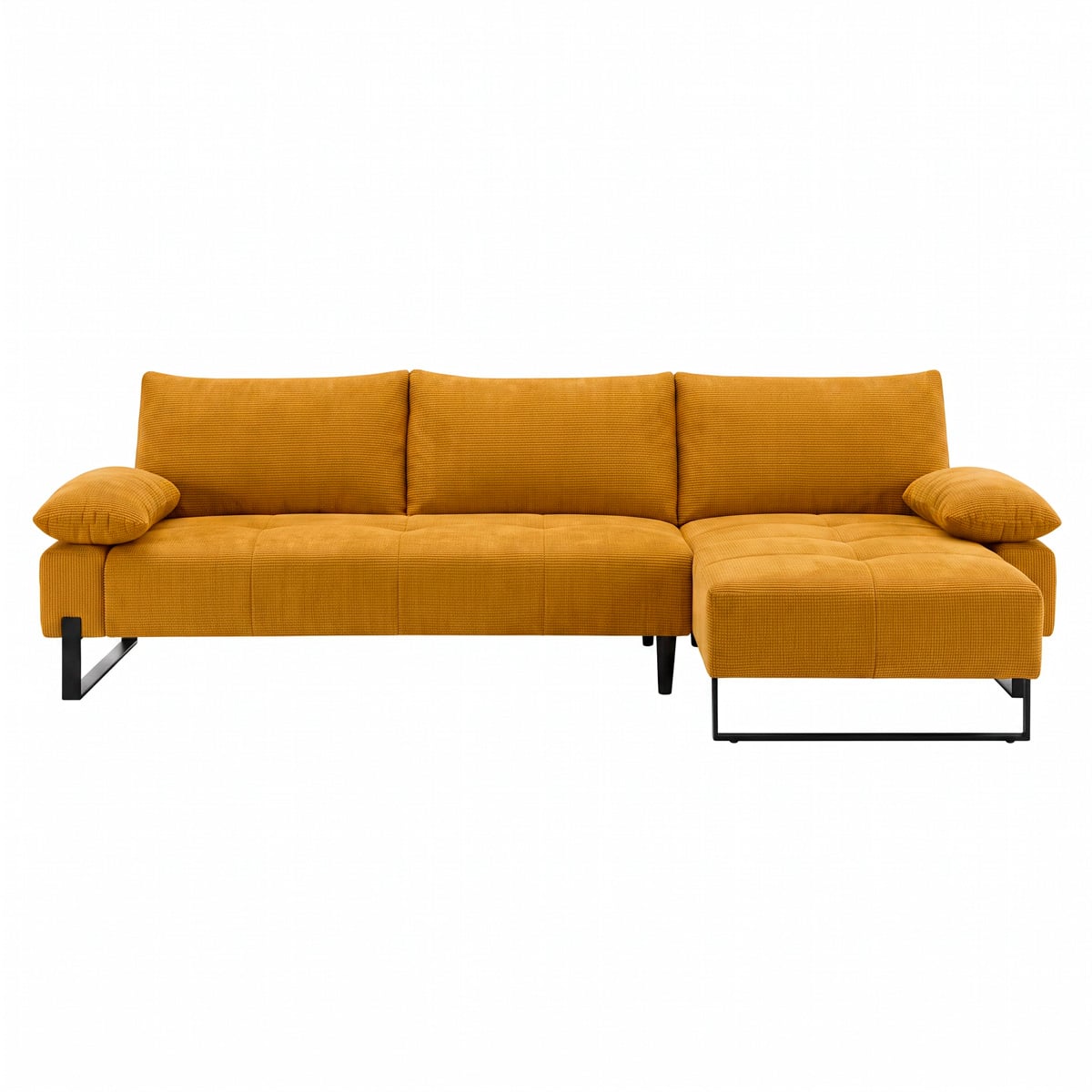 Sof&aacute; cama TOULOUSE com chaise longue ocre