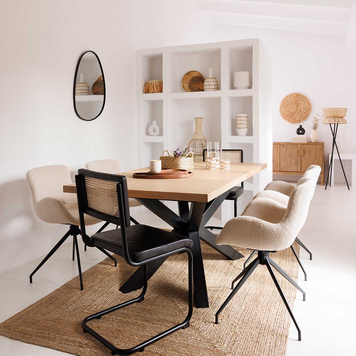 Espelho de parede preto ORGA rosalia