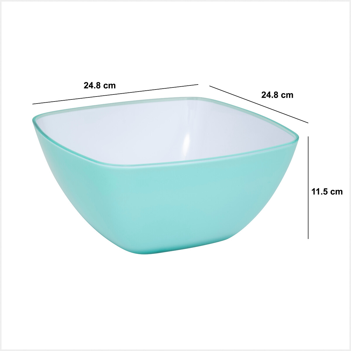Saladeira quadrada azul claro 25cm