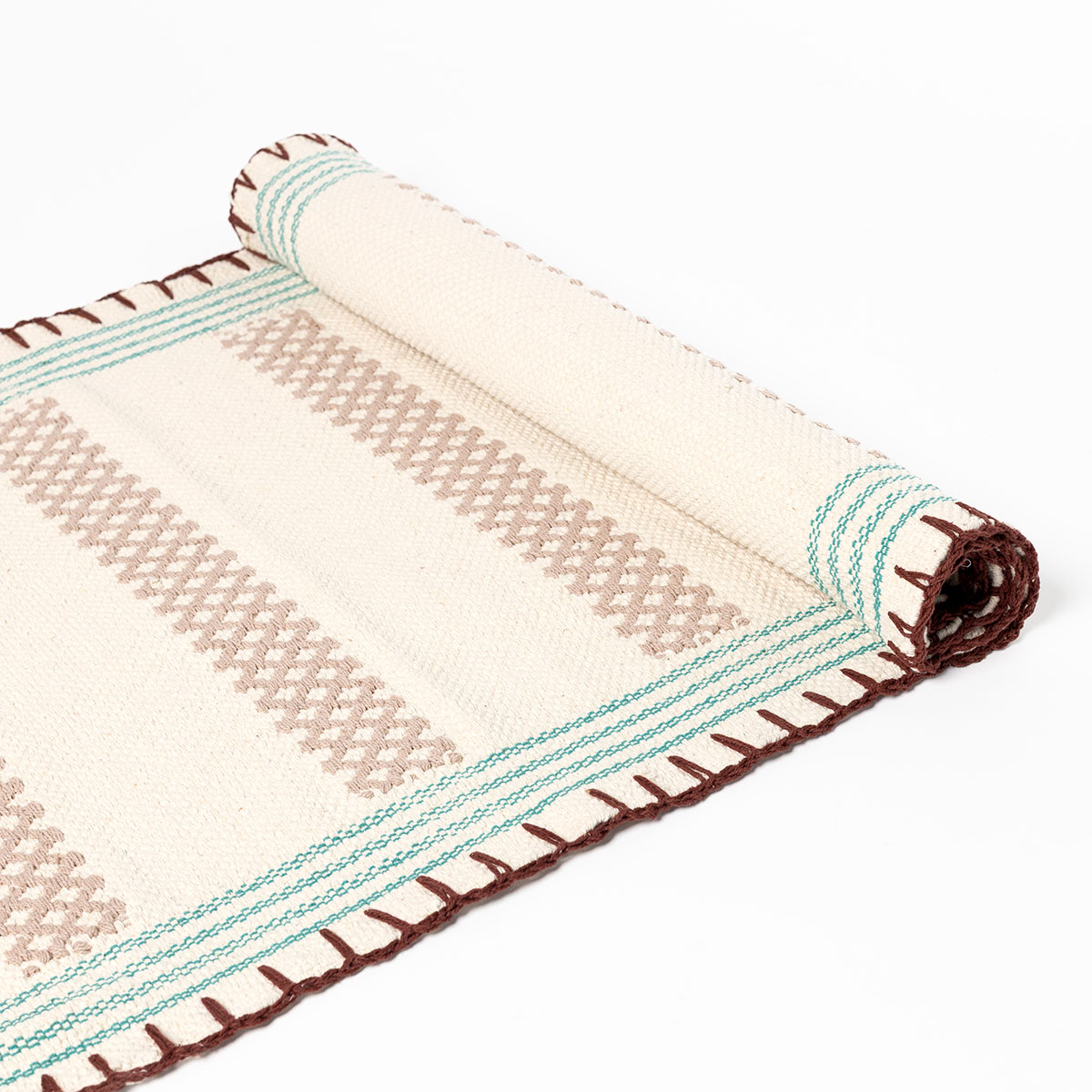 Passadeira WONJA bege e azul 60x150cm