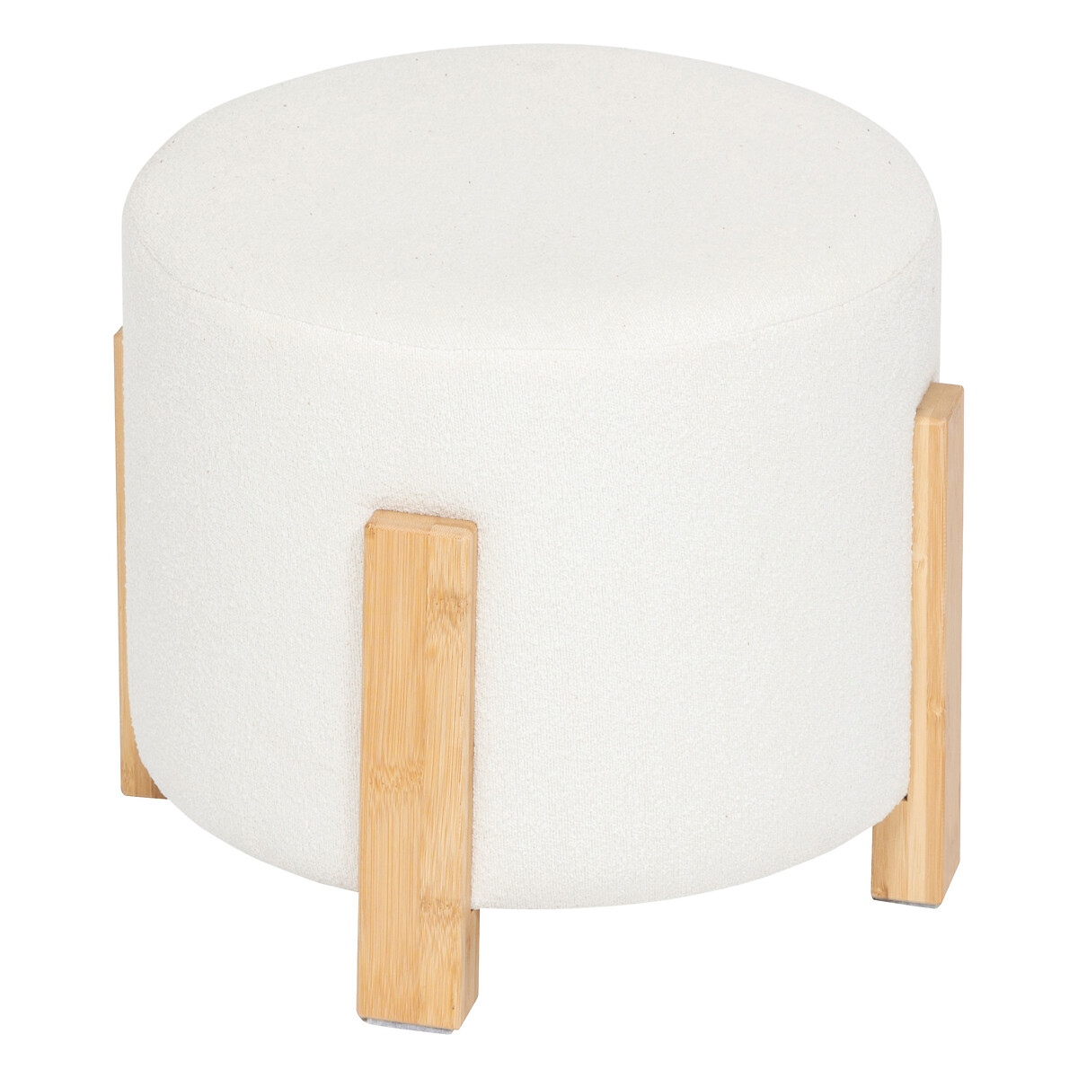 Banqueta BANSA branco com p&eacute;s de bambu