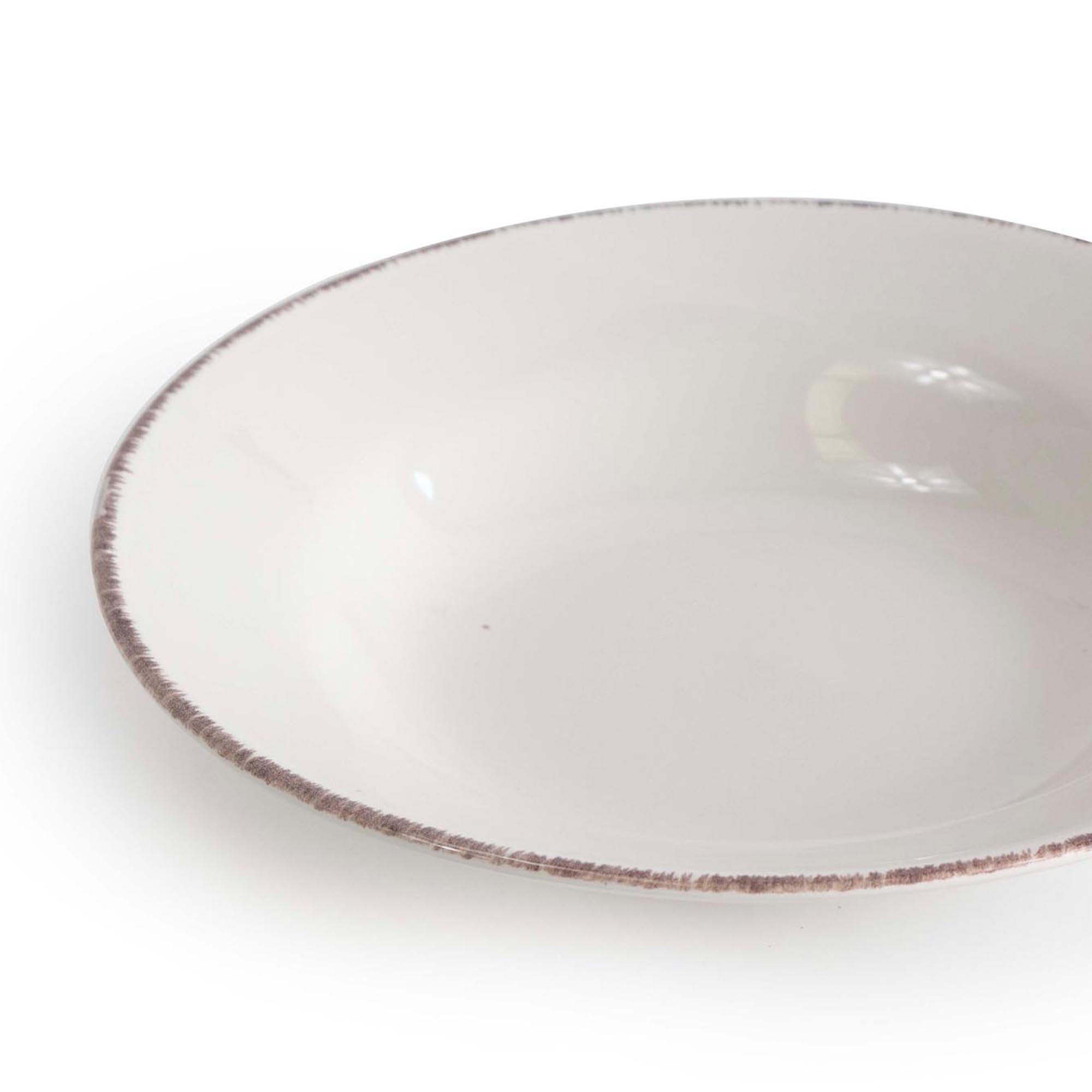 Prato de sopa SAUVAGE branco em gr&eacute;s