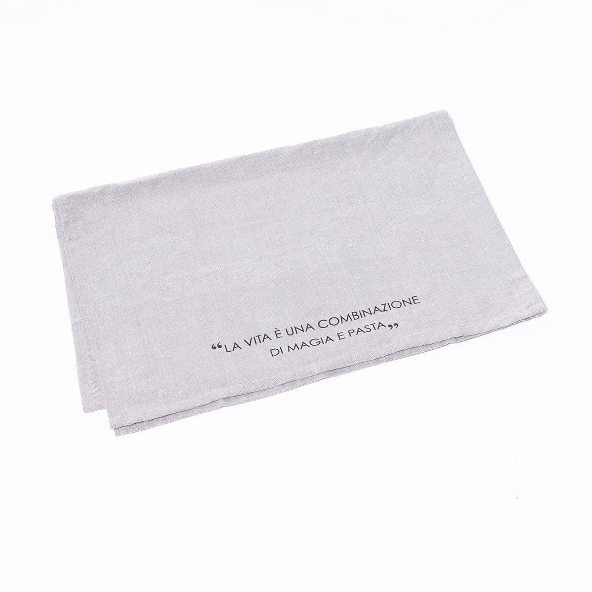 Frente a frente com frase taupe 50x140cm