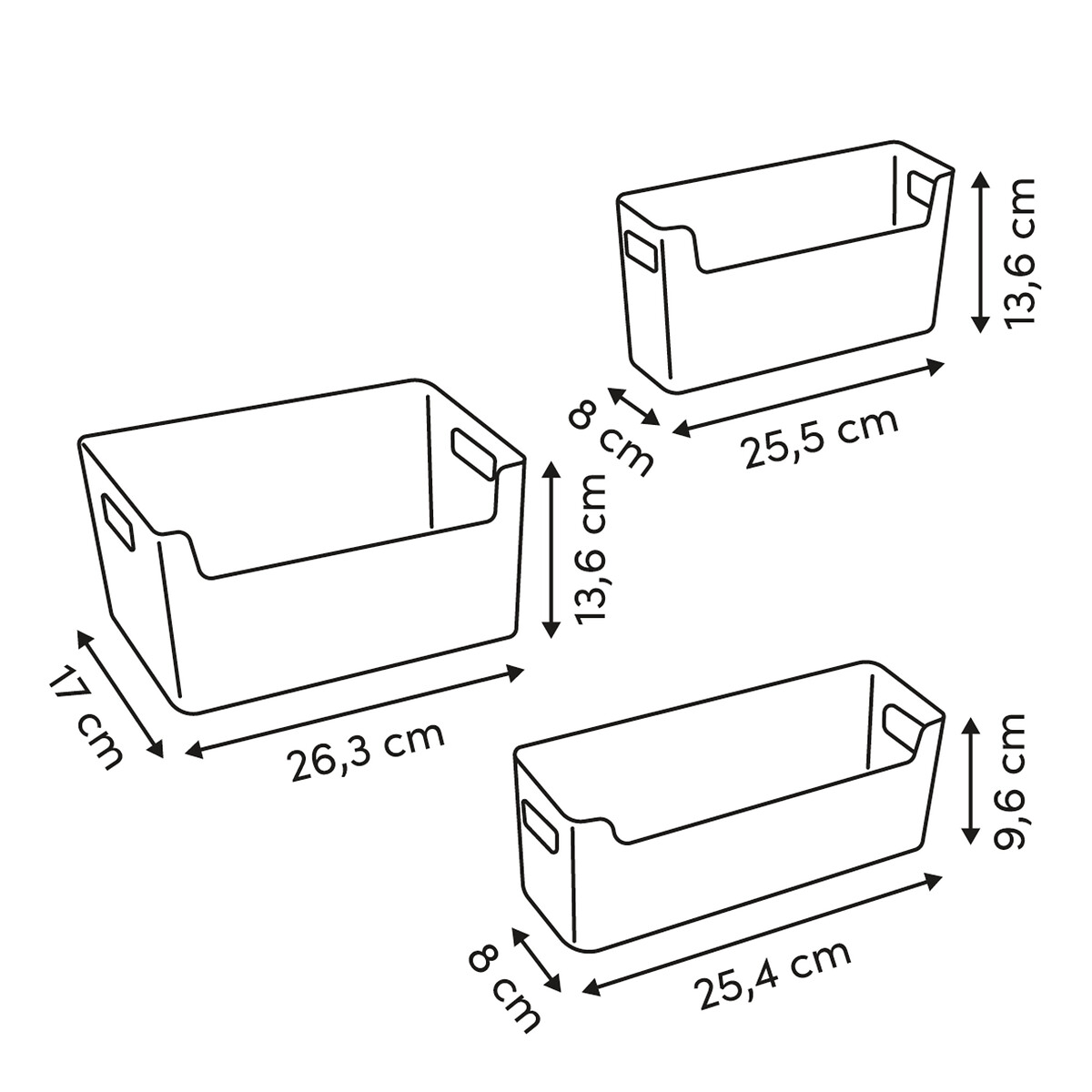 Conjunto de 3 cestos organizadores bege