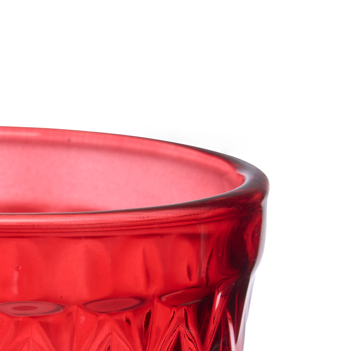 Copo De &Aacute;gua Diamante Vermelho Com P&eacute; 33cl