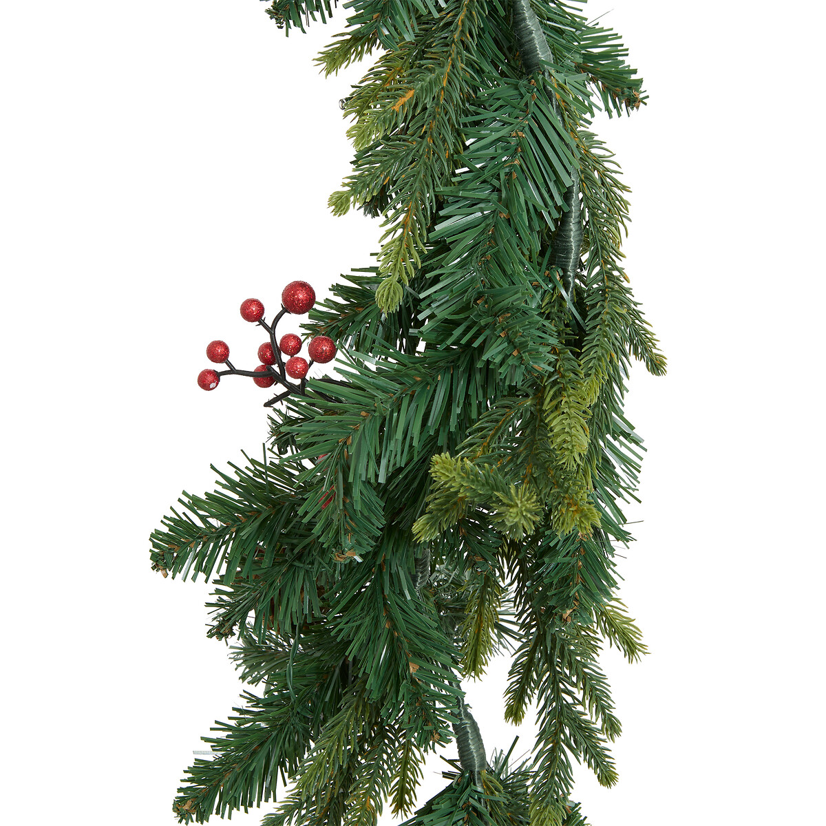 Grinalda verde com bagas e pinhas 180cm