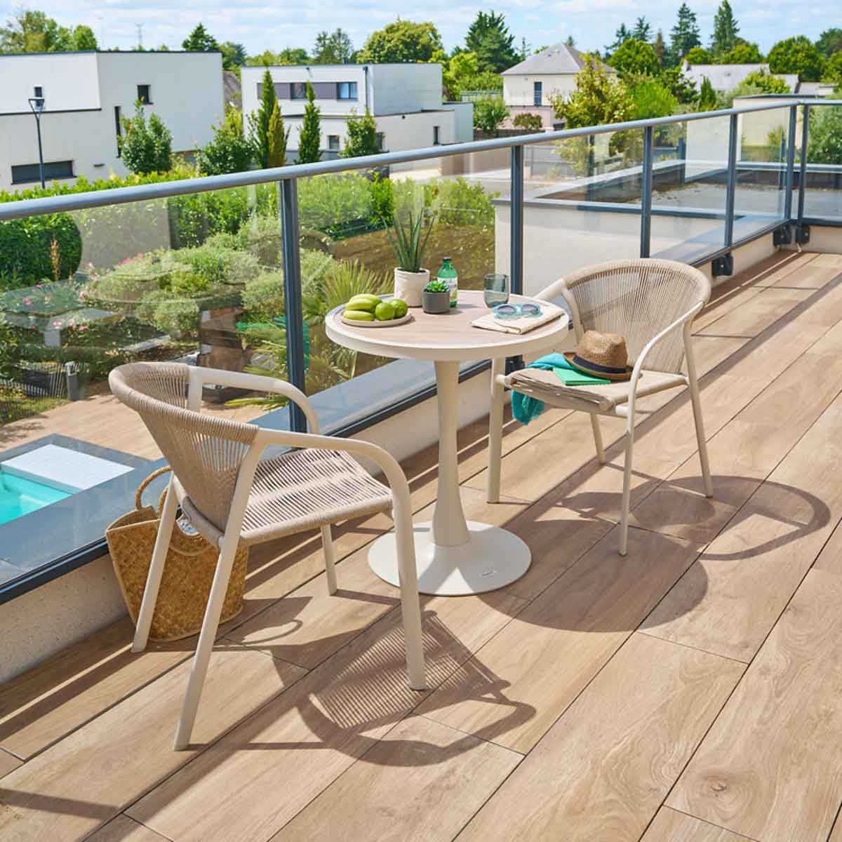 Mesa bistro OVIALON argile 2 lugares