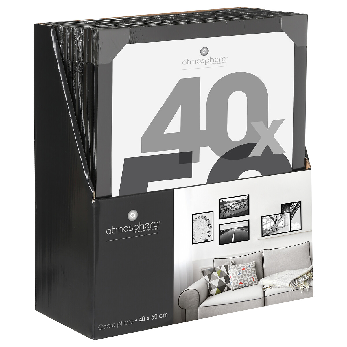 Moldura para fotos preta 40x50cm