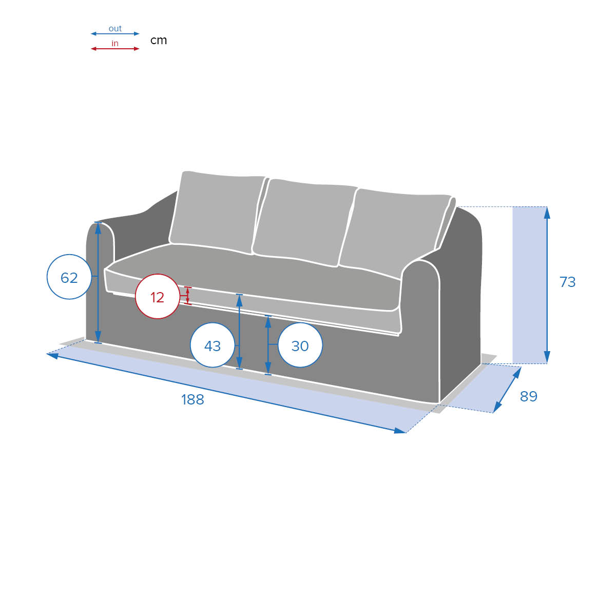 Sofá MOORÉA savana em rattan sintético 3 lugares