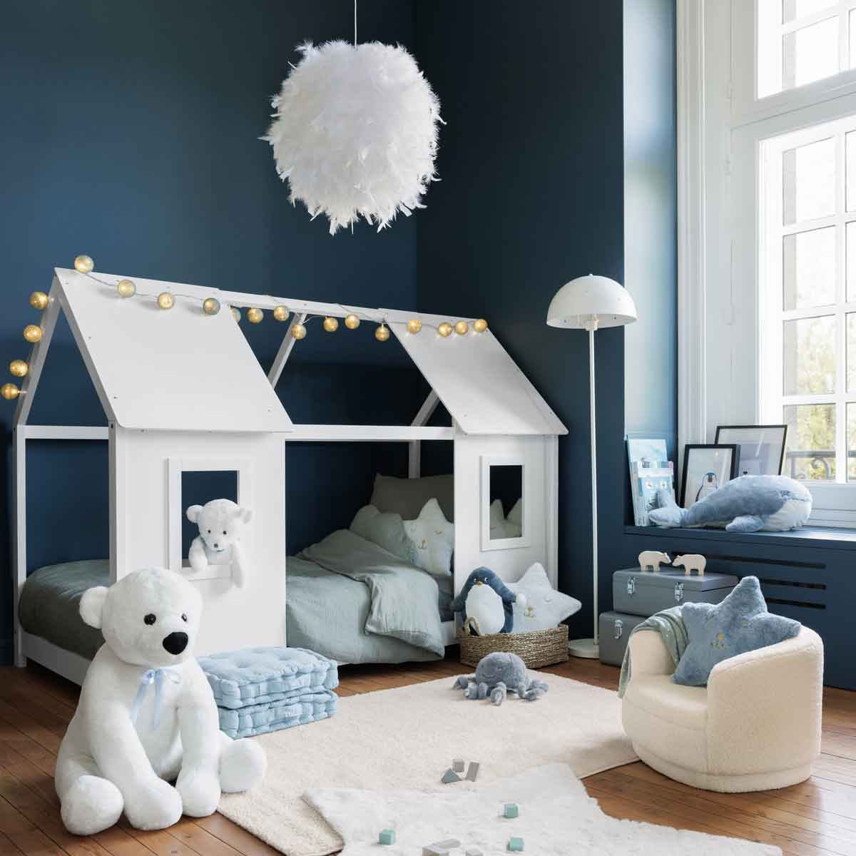 Poltrona SKY pelo boucl&eacute; branco