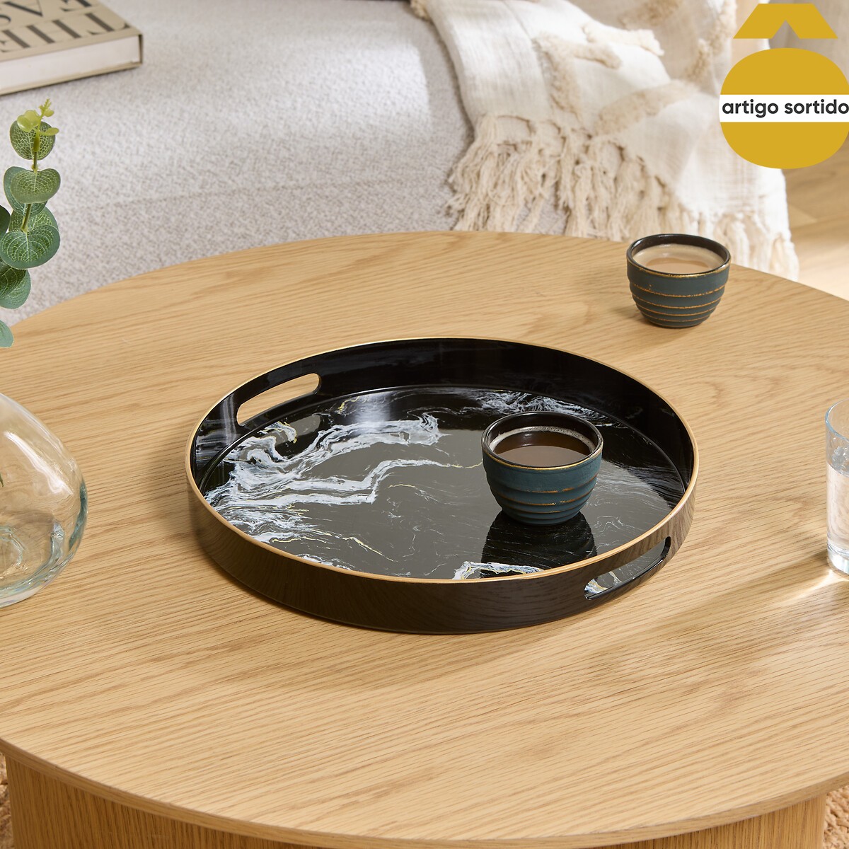 Tabuleiro redondo multicolor 32cm