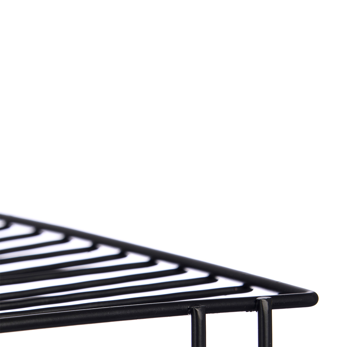 Prateleira de canto com 2 n&iacute;veis preto