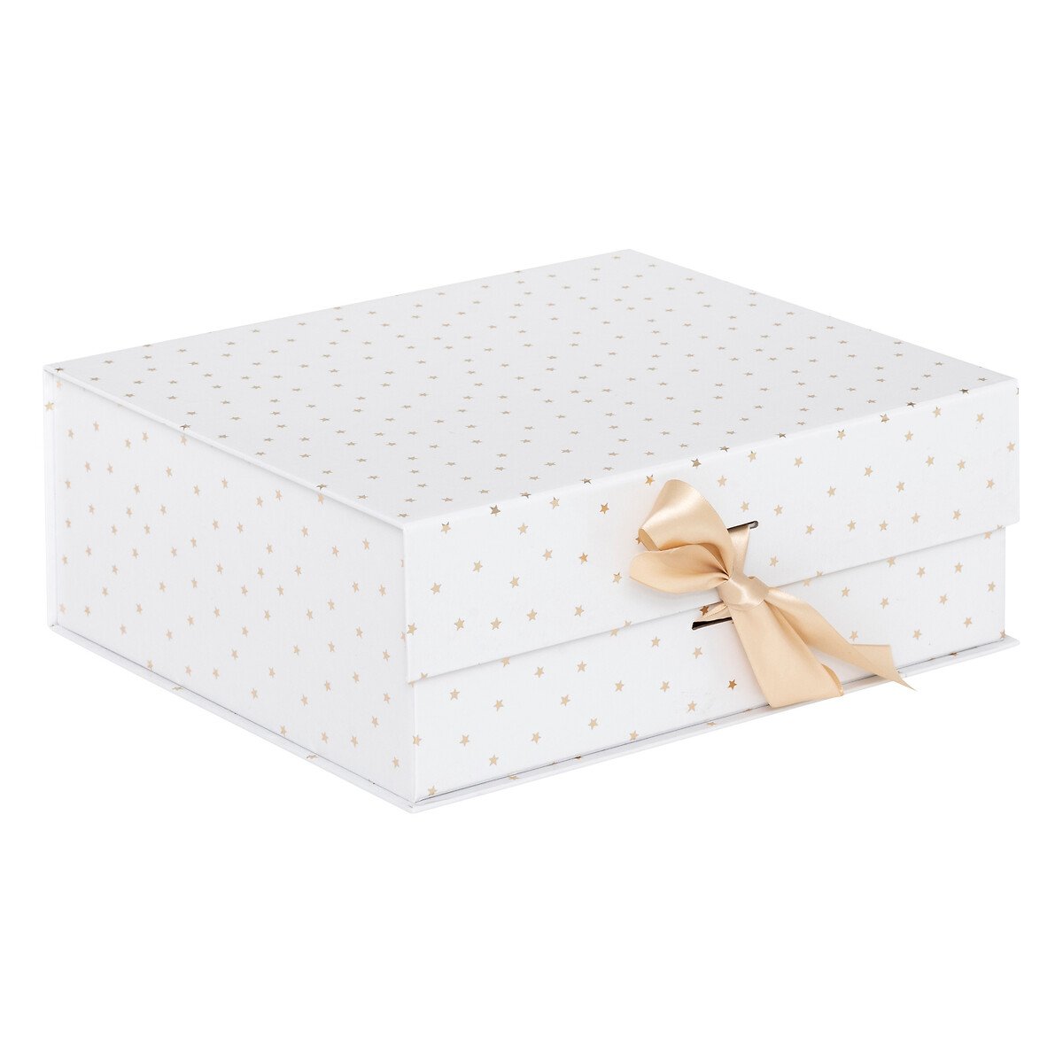 Caixa presente branca e dourado 13cm