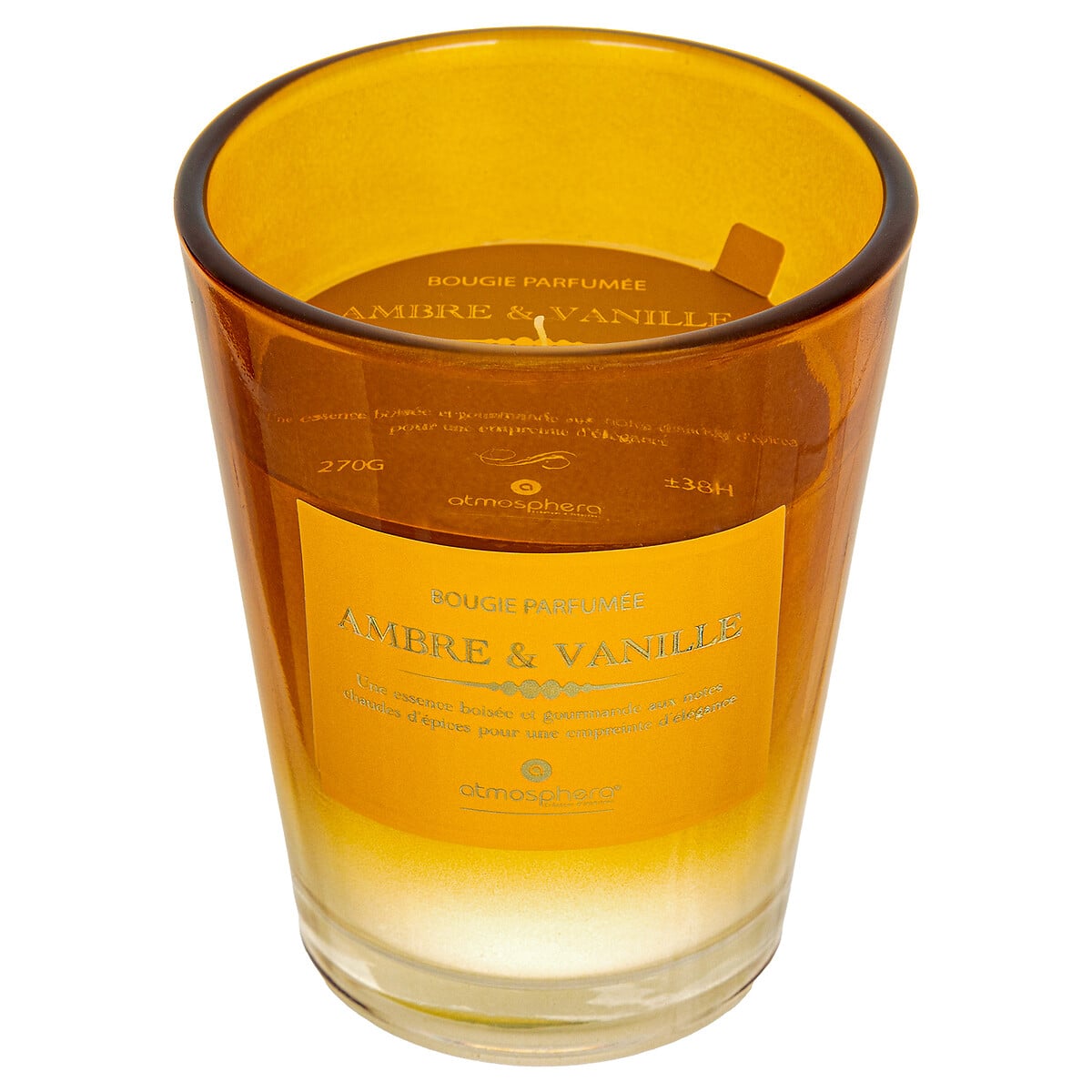 Vela perfumada em frasco de vidro ALMA AMBER 270g
