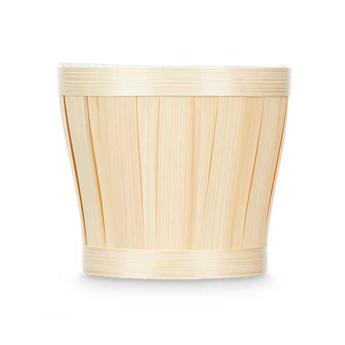 Vaso bege em bambu 15cm