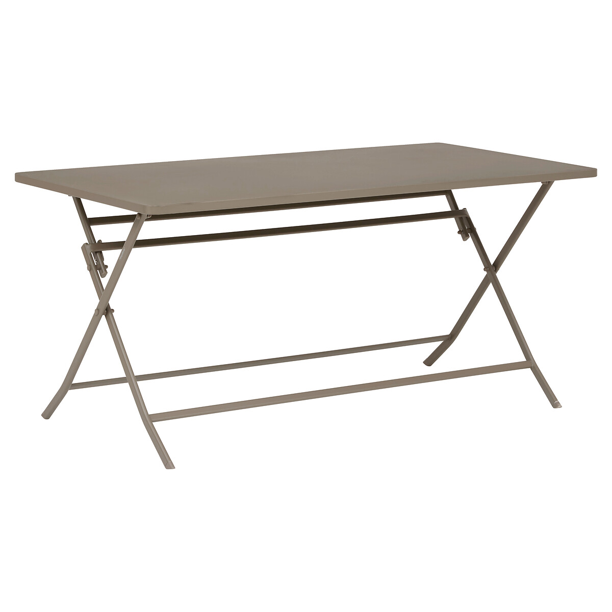 Mesa retangular dobr&aacute;vel GREENSBORO caf&eacute; em a&ccedil;o
