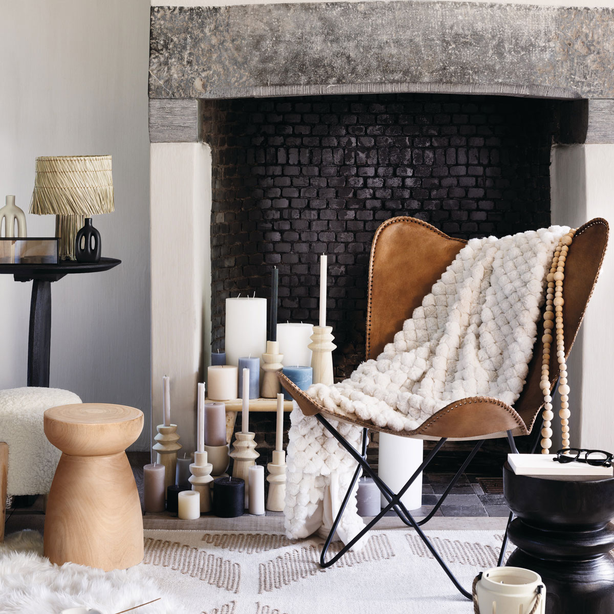 Capa para poltrona DARIO castanho escuro em couro