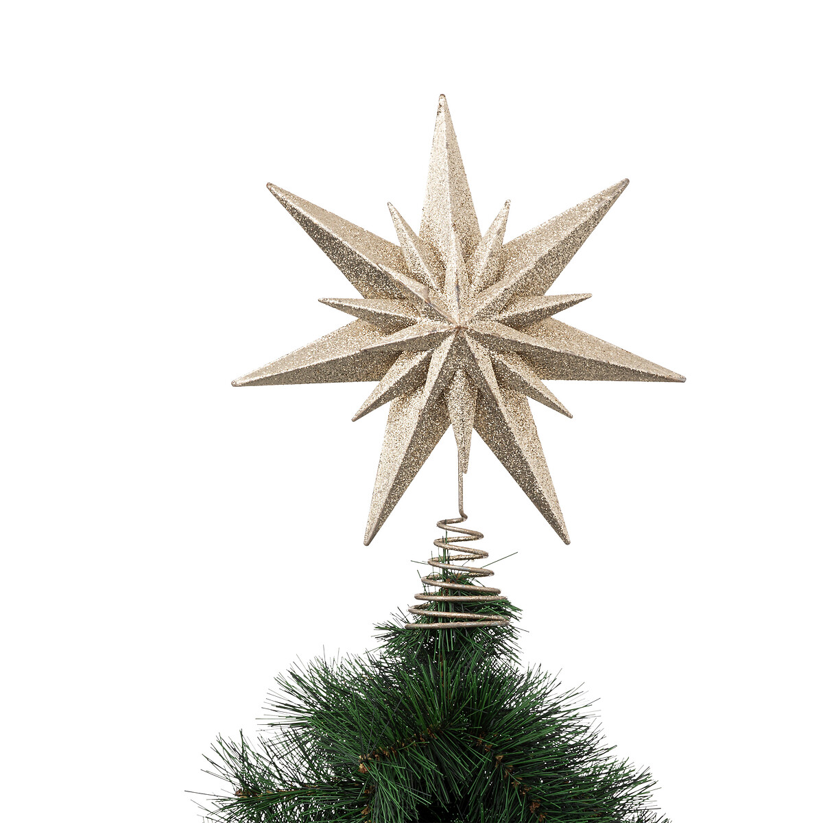 Estrela dupla dourada para topo de árvore 30cm,  Estrela dupla dourada para topo de árvore 30cm