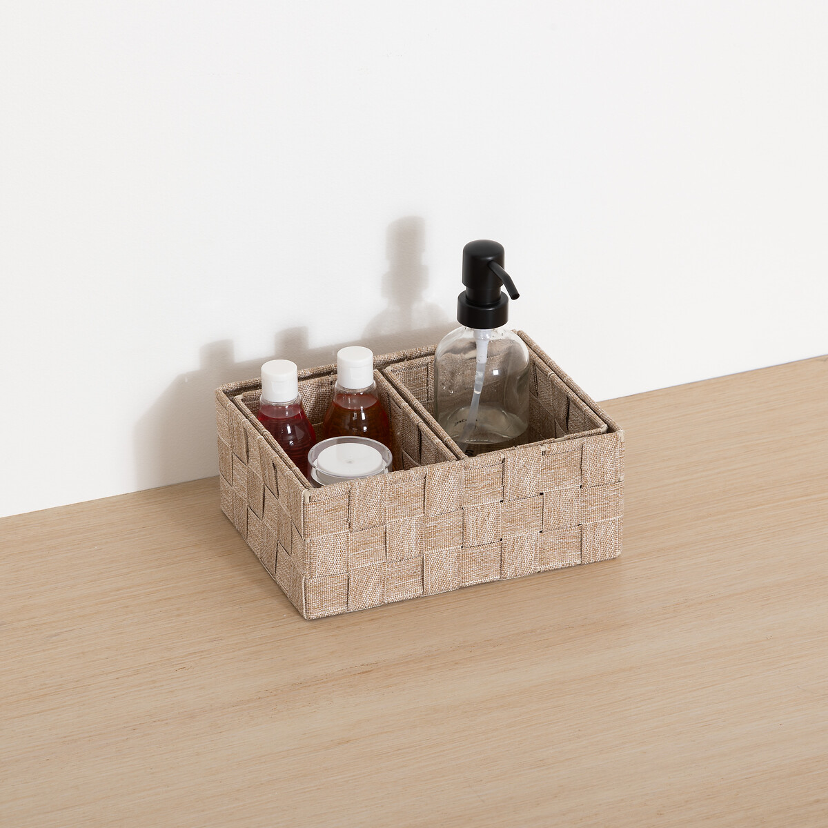 Conjunto de 3 cestos wc bege