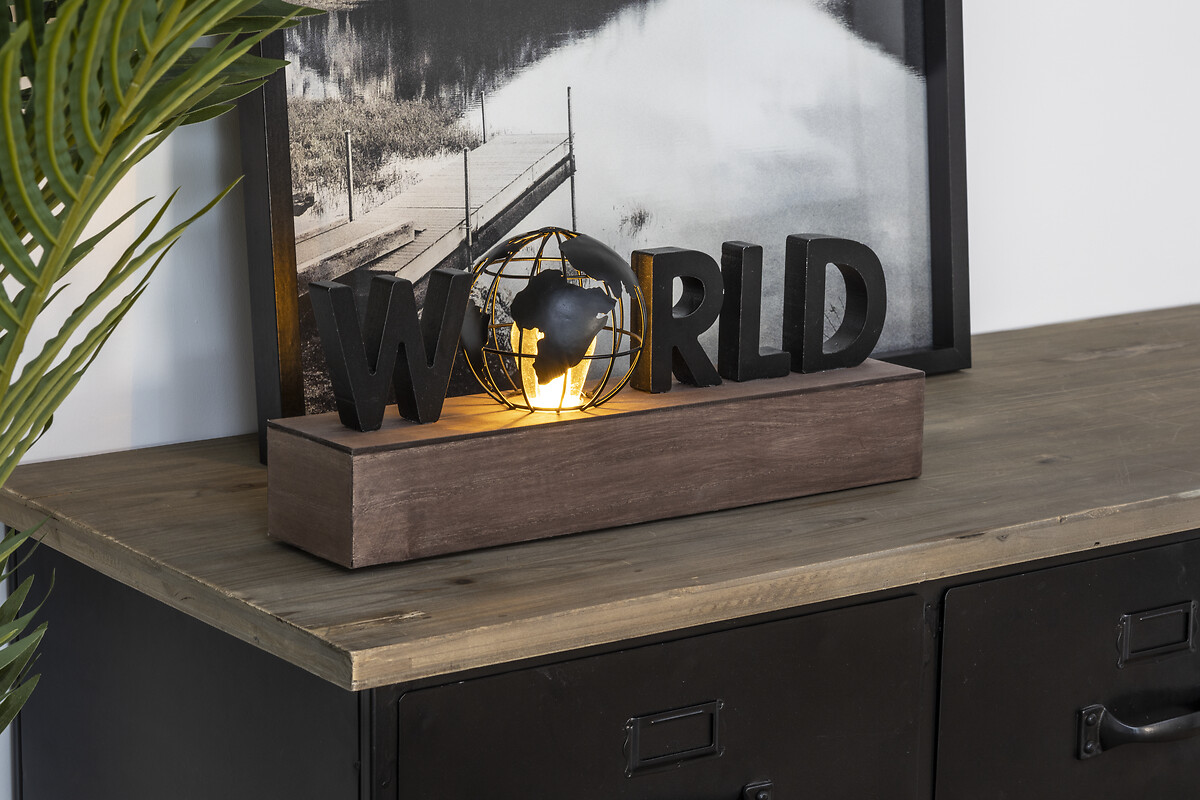 Decoração world em led 15,5x10x38cm,  Decoração world em led 15,5x10x38cm