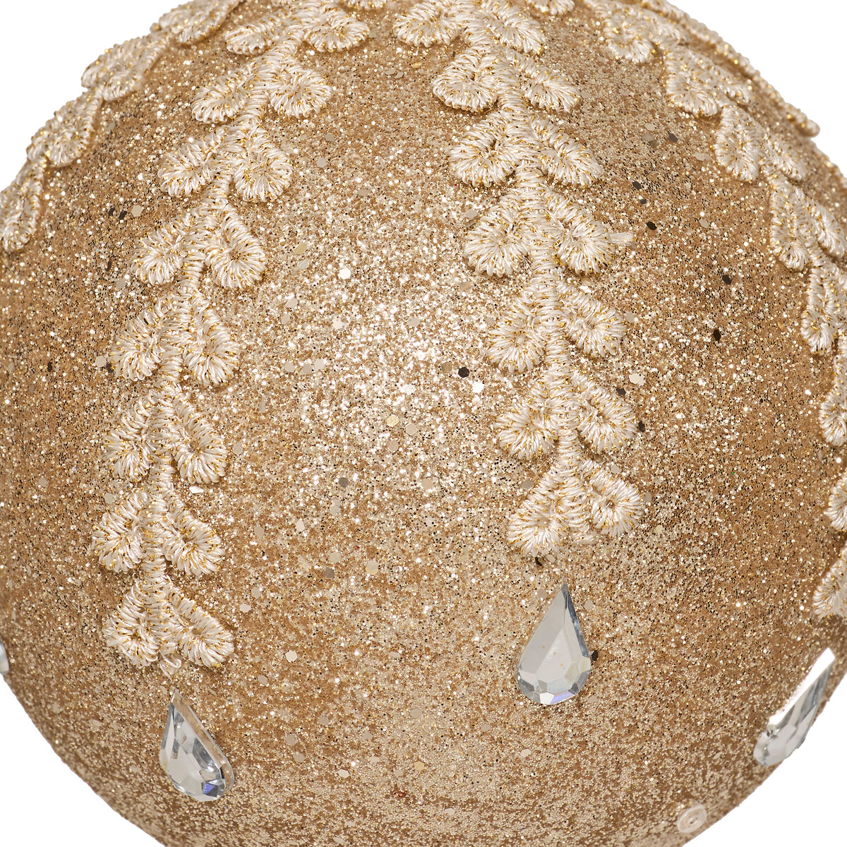 Bola de natal com bordado 10cm