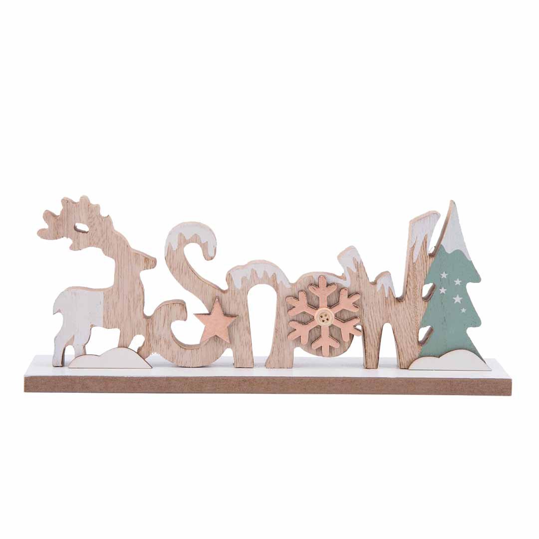 Base decorativa SNOW em madeira 25cm