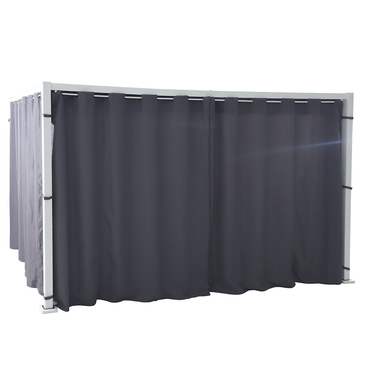 Conjunto de cortina e trlho para p&eacute;rgola ZLYA cinza escuro 2,18m