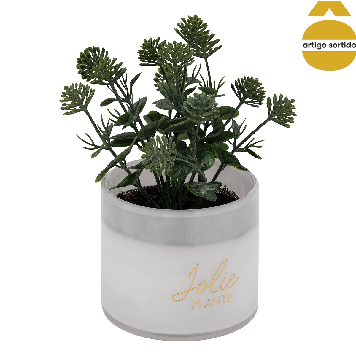 Planta suculenta TAYLI de vidro 18cm