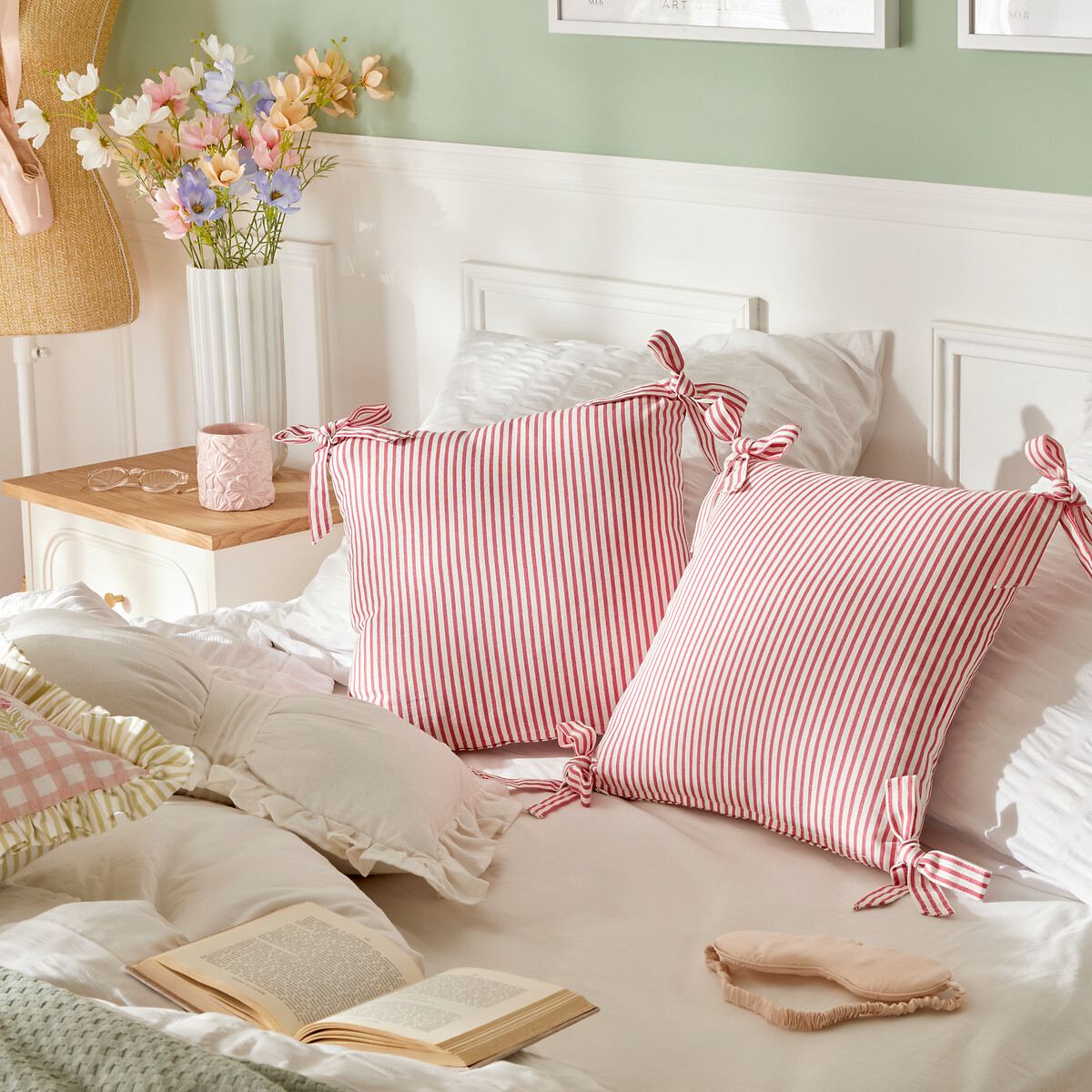 Almofada FLEUR DE ROSE rosa 40x40cm