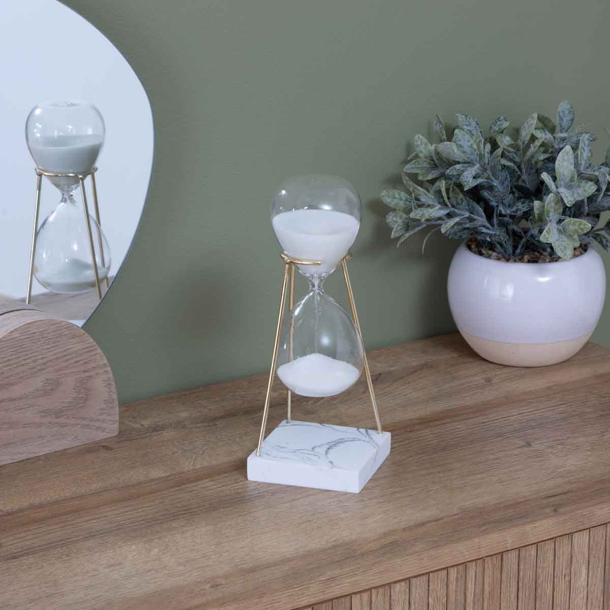 Ampulheta decorativa OLEN em vidro 21cm