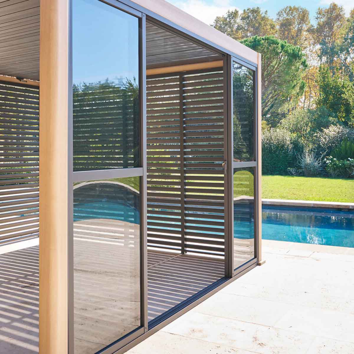 Portas para p&eacute;rgola EVORA cinza escuro 3,6m