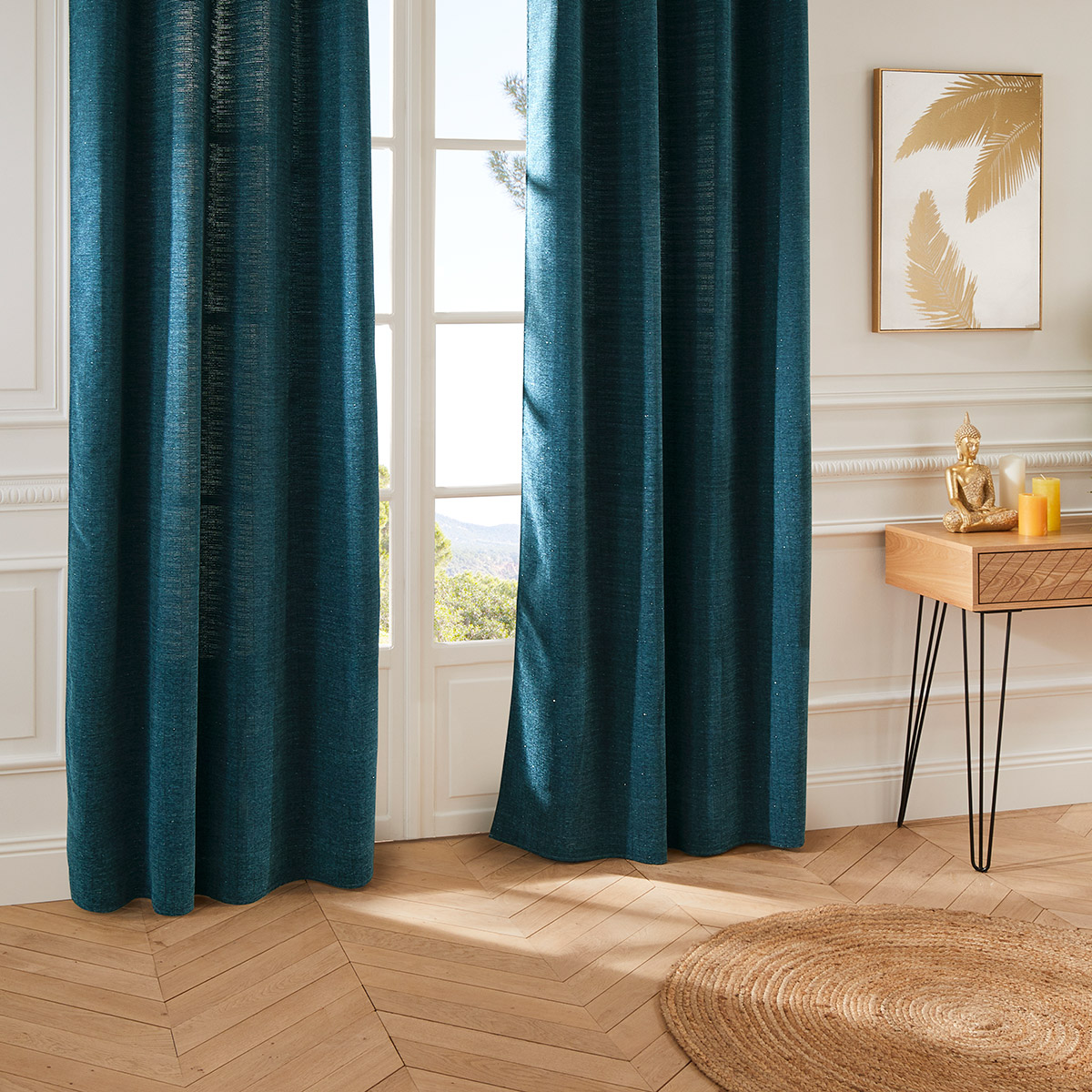 Cortina THE COLLECTOR azul petr&oacute;leo 140x260cm