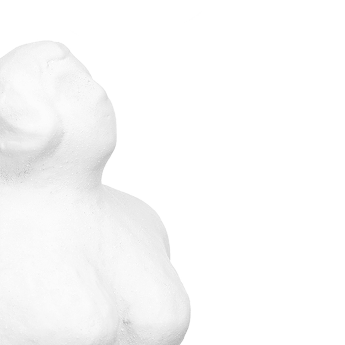 Est&aacute;tua figura de mulher em cer&acirc;mica branca 34cm