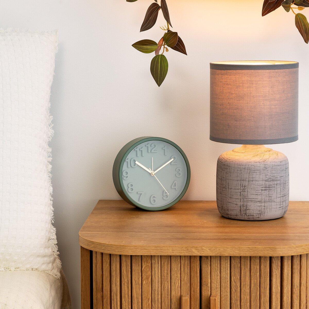 Candeeiro de mesa SALTA cinza em cer&acirc;mica