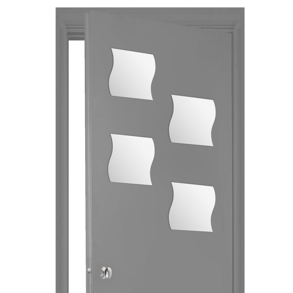 Conjunto de 4 espelhos adesivos ondulados