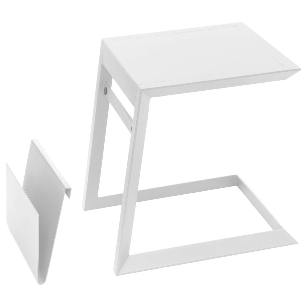 Mesa de apoio ALLURE branco em alum&iacute;nio