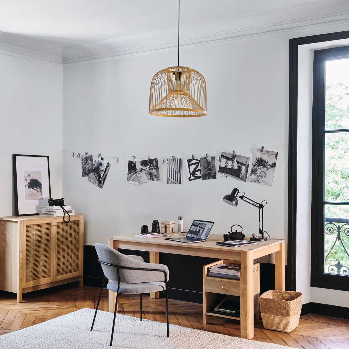 Candeeiro de teto eEm bambu AMY