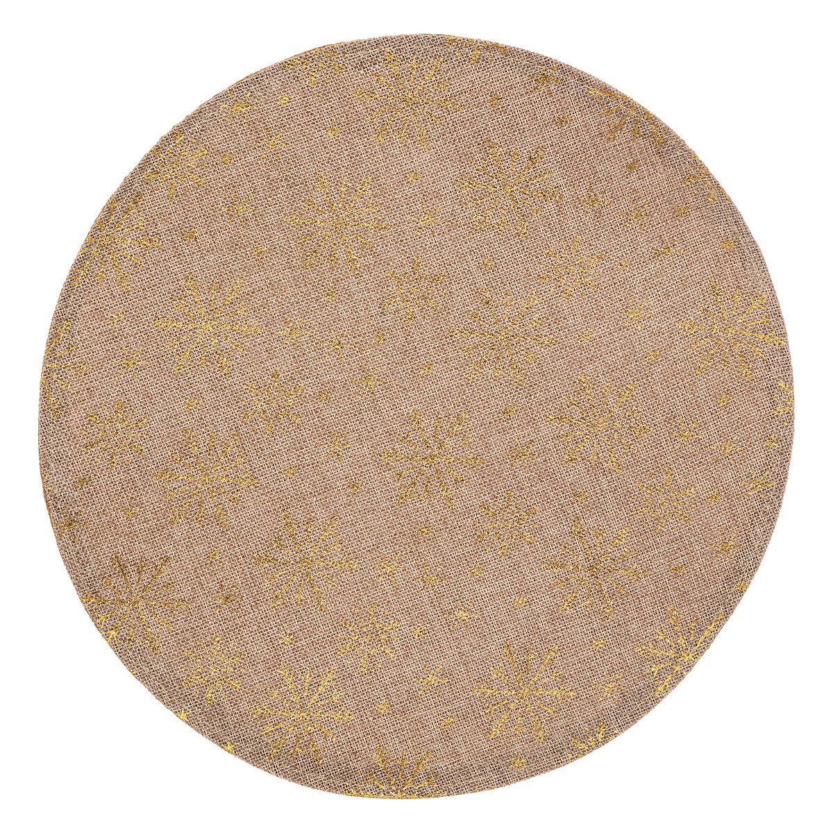Individual de mesa bege com flocos de neve 38cm