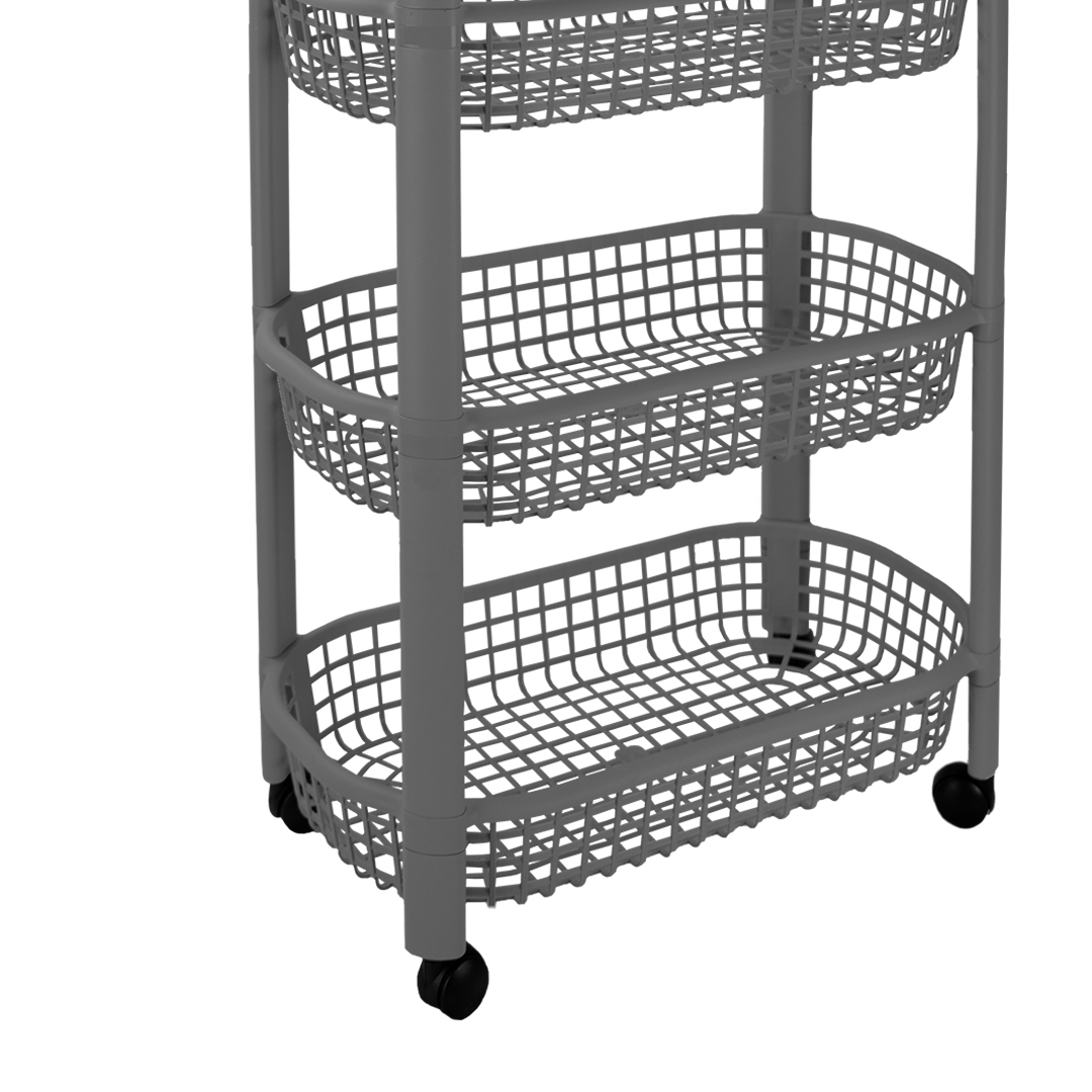 Carrinho cinzento com 4 cestos cozinha