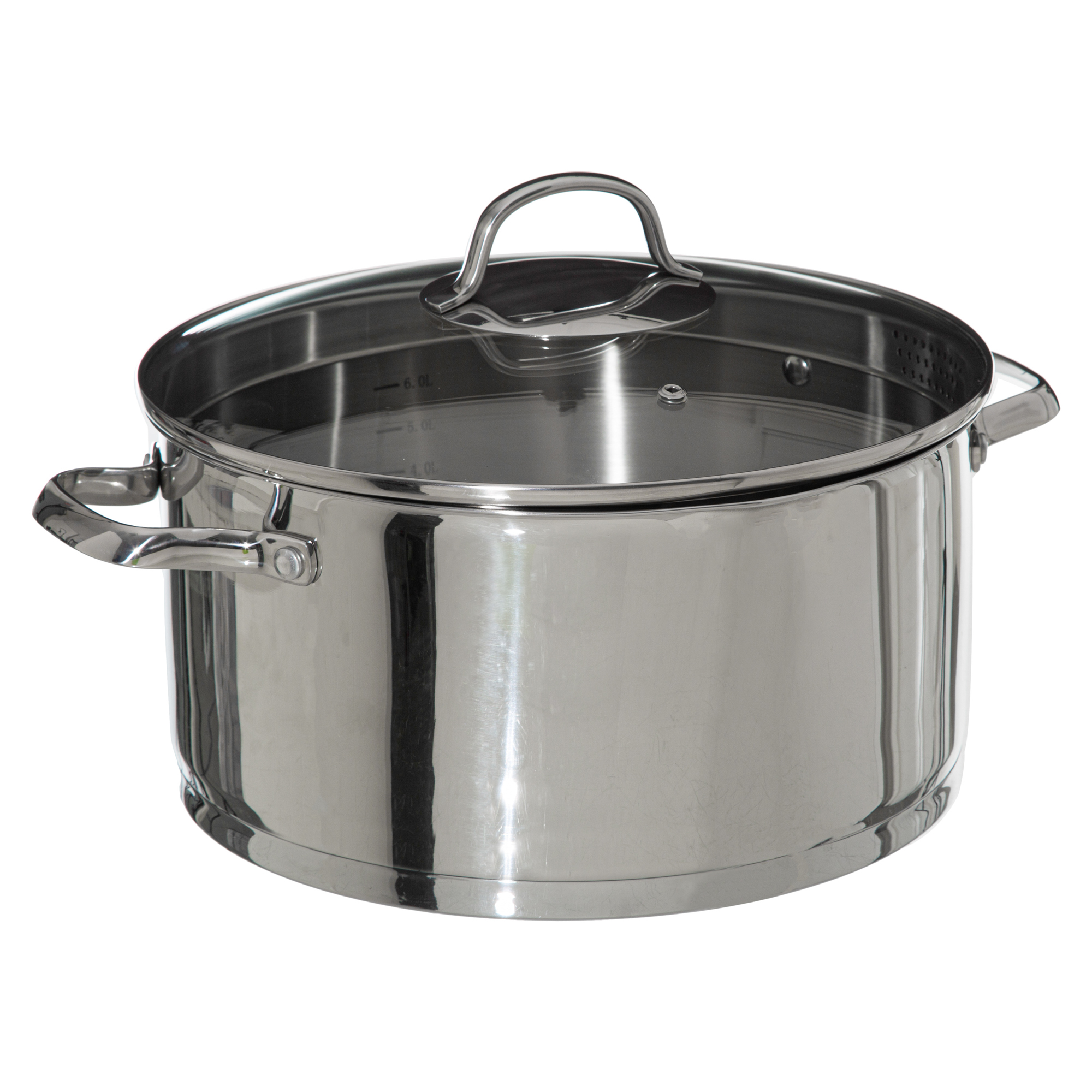 Panela Resilience Em Inox Com Tampa Em Vidro 24cm