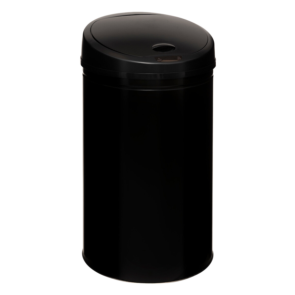 Balde do lixo com sensor autom&aacute;tico preto em inox
