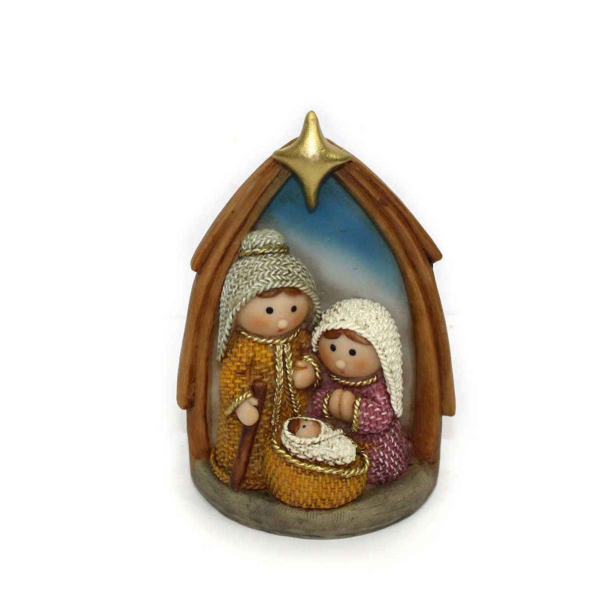 Pres&eacute;pio infantil com cen&aacute;rio 12x5x8,5cm