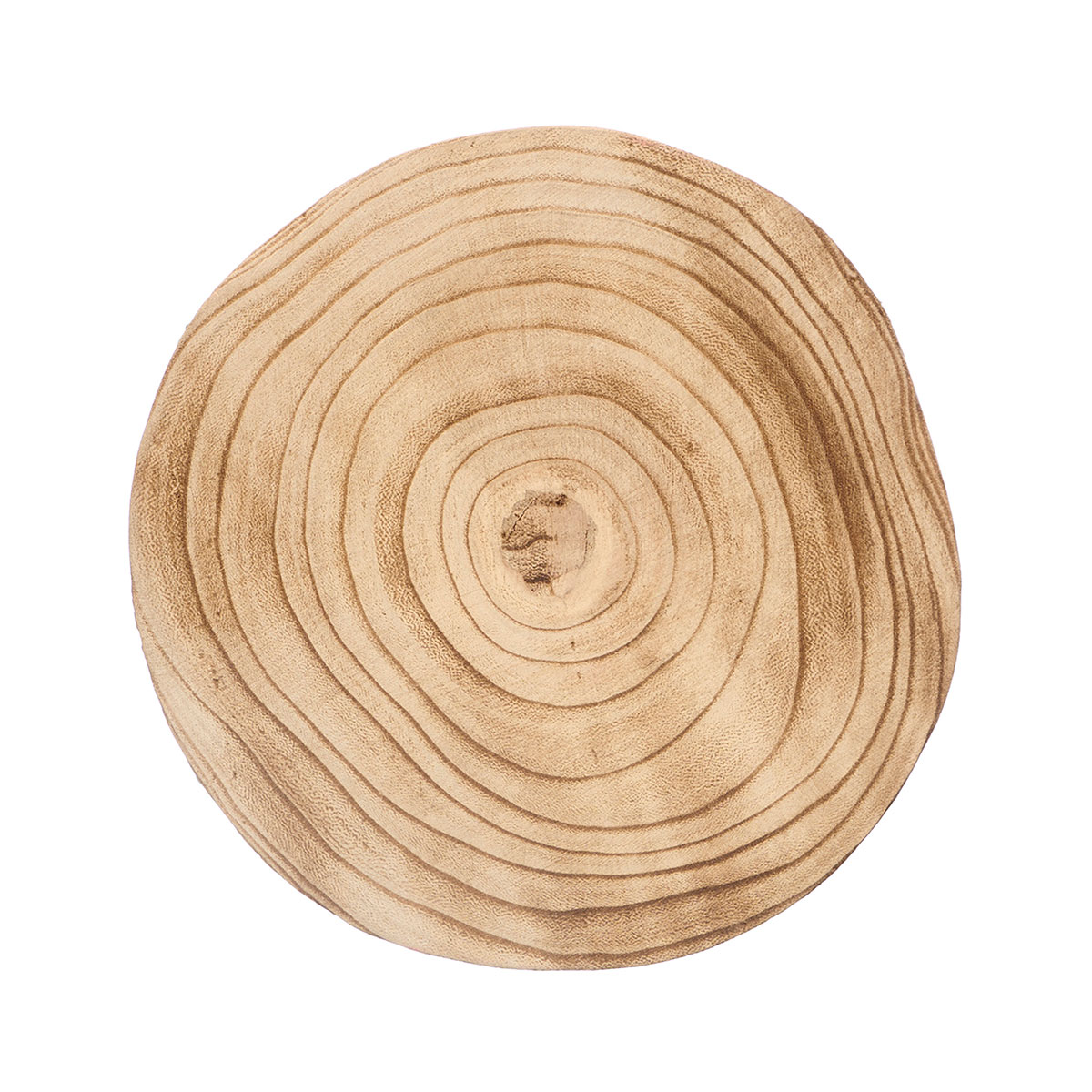 Base Redonda Em Madeira Queimada 20cm